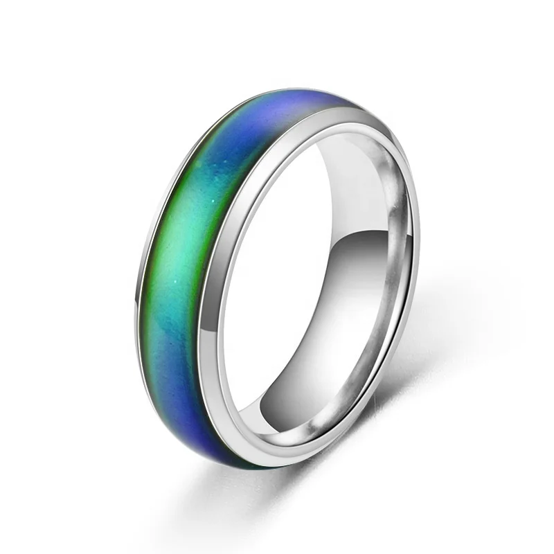 Stainless Steel Mood Rings Changing Color Emotion Jewelry
