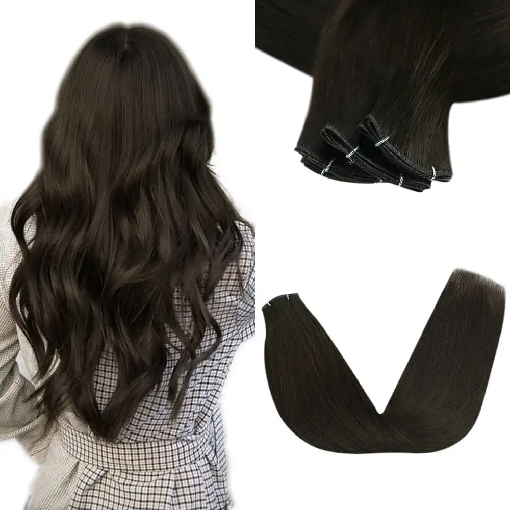 LaaVoo Virgin Hair Genius Weft Extensions 16-24 Zoll Echthaar Bundles Hohe Qualität_voghion.com