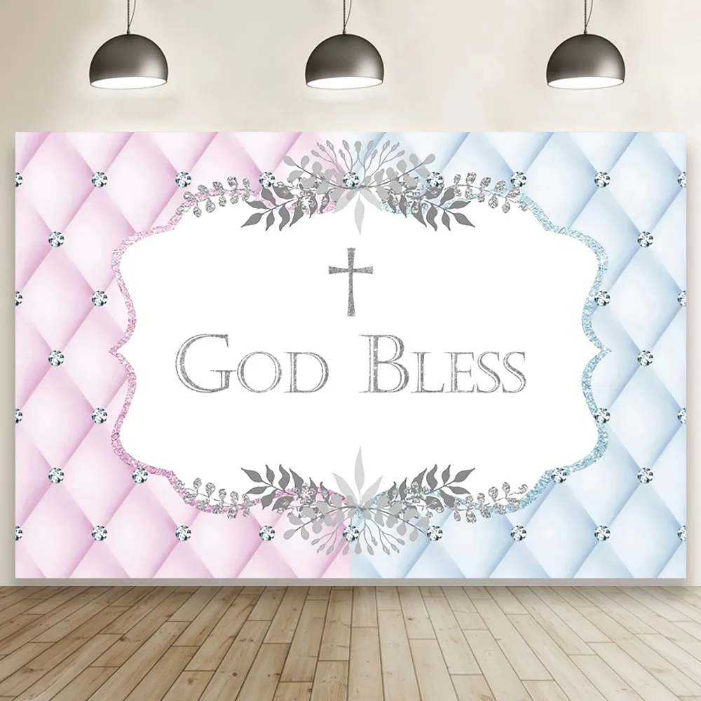 Wholesale cross god bless flower scene party photography background cloth  decoration banner From 