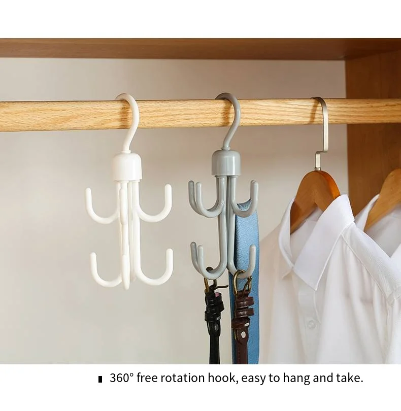 Coat and hat hanging bag rack Dormitory revolving novelty hooks wardrobe multi-functional bag Creative tie scarf artifact belt hanger factory