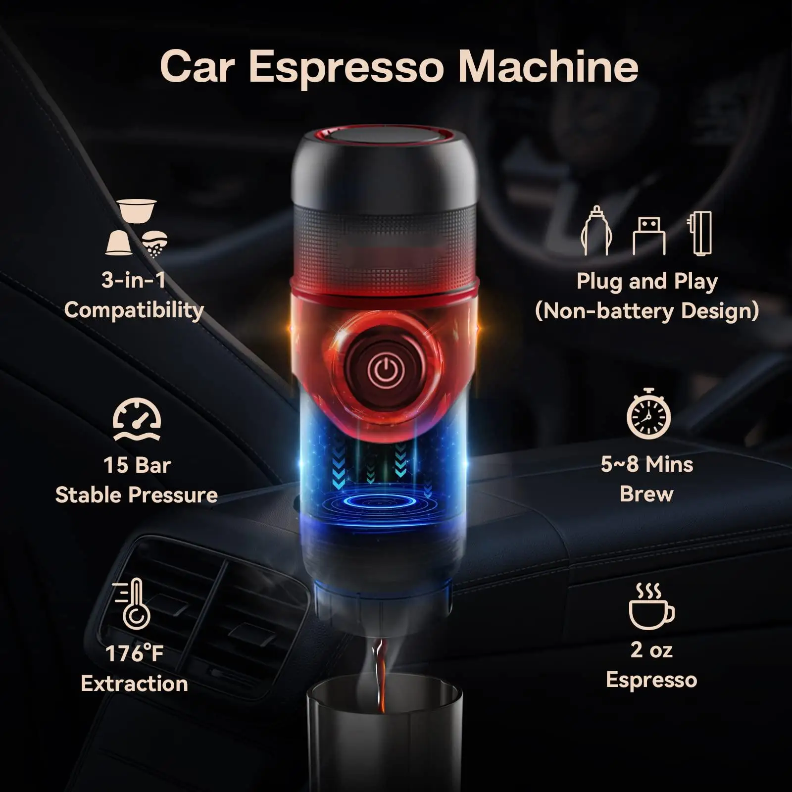 Portable Espresso Machine With Battery Coffee Machine, Electric