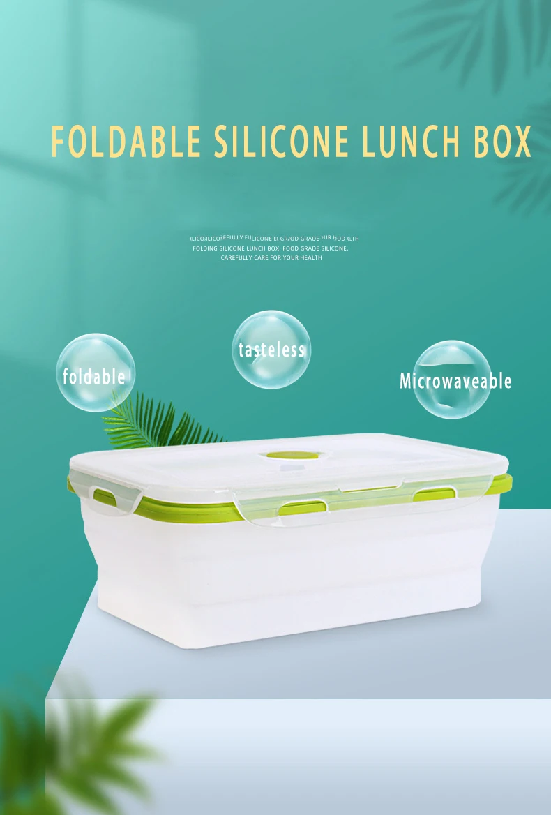 J8145 silicone click to go lunch box stackable lunch box set silicone  bento lunch box