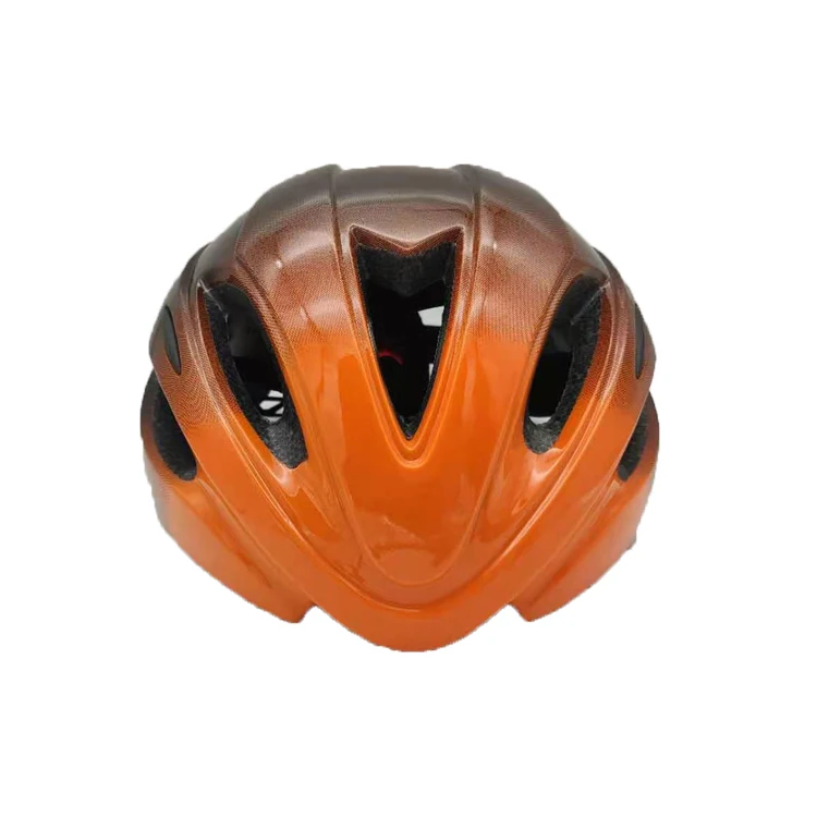black and orange road bike helmet