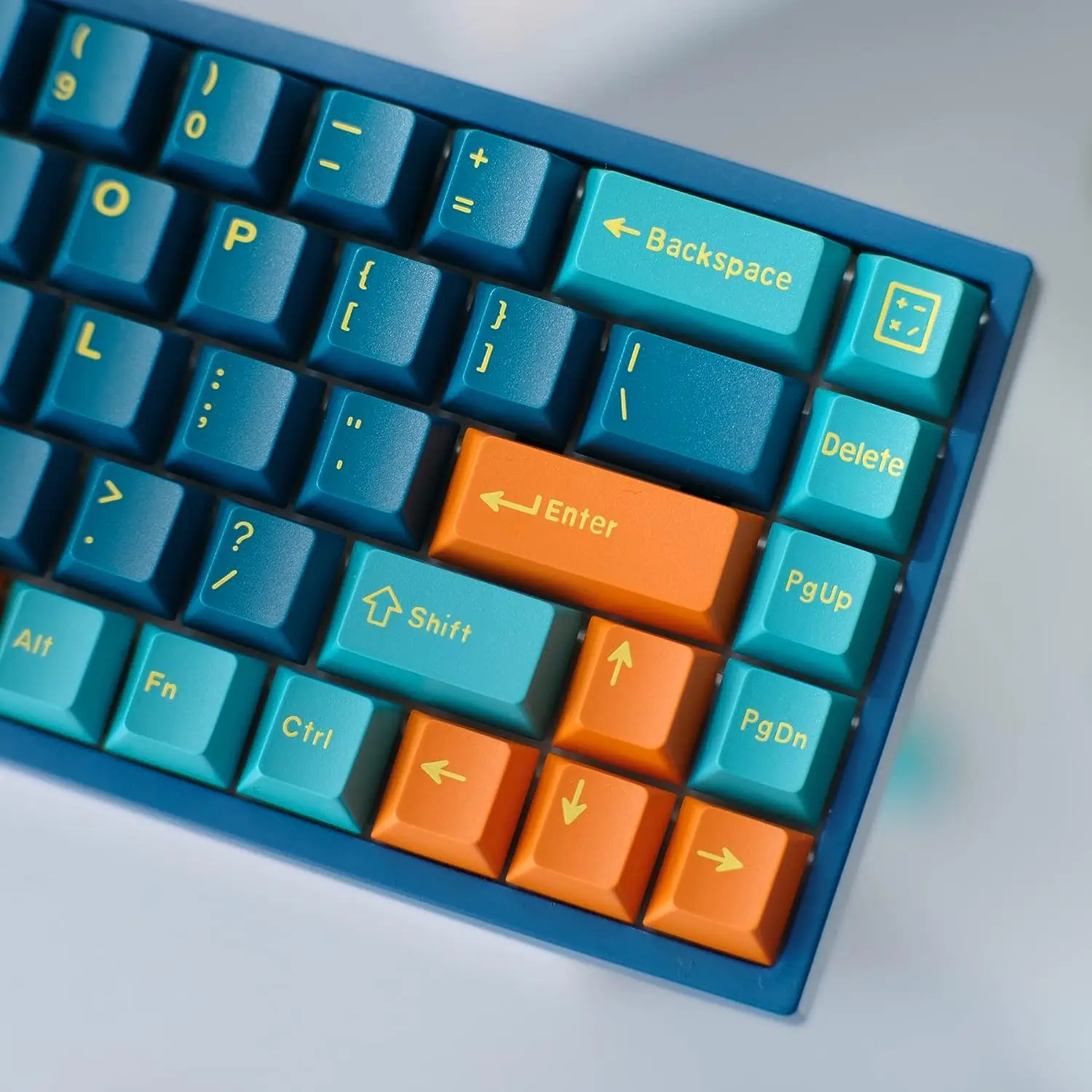 Tecsee Dye-sub PBT Green Keycaps Cherry Profile Keycaps PBT Double Shot ...