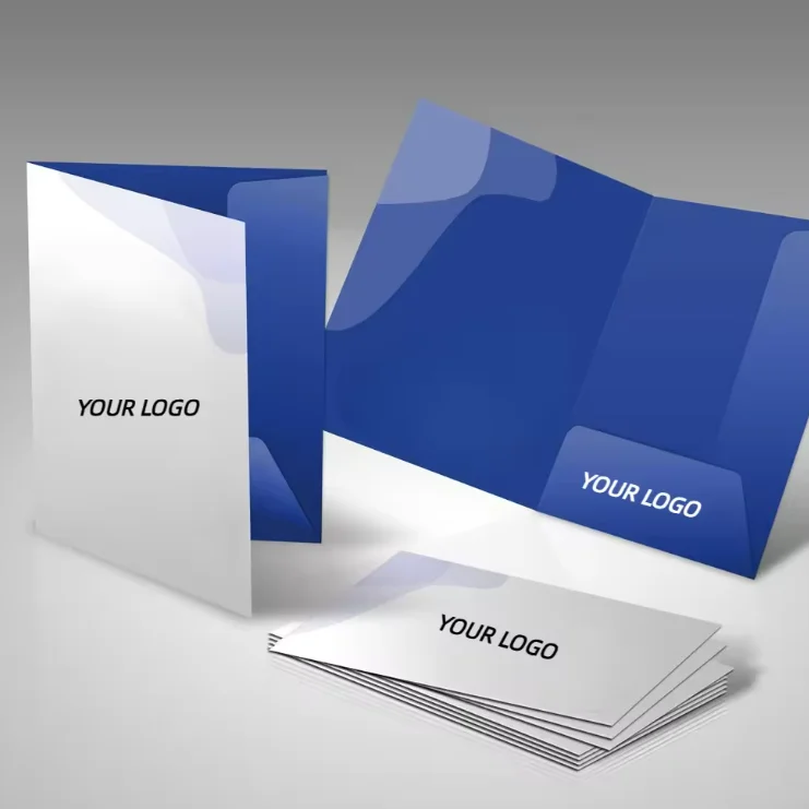 Custom Printed Multi-pocket File Folder Cardboard Paper Presentation File Folder for Documents