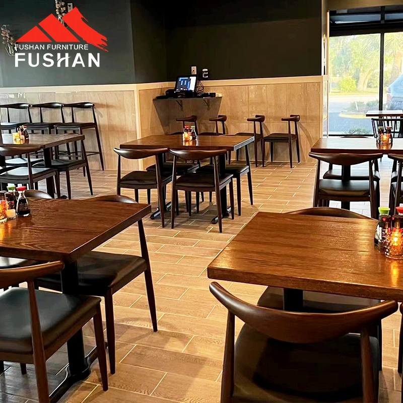 factory wholesales bistro chair vintage metal dining horn chair pu seat chairs for restaurant