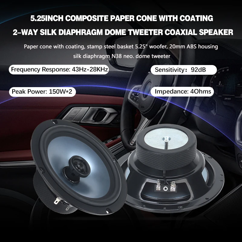 Good Price Car Sound System Car Speaker 6 Inch Auto Coaxial Door Speakers 60W Car Audio Speakers