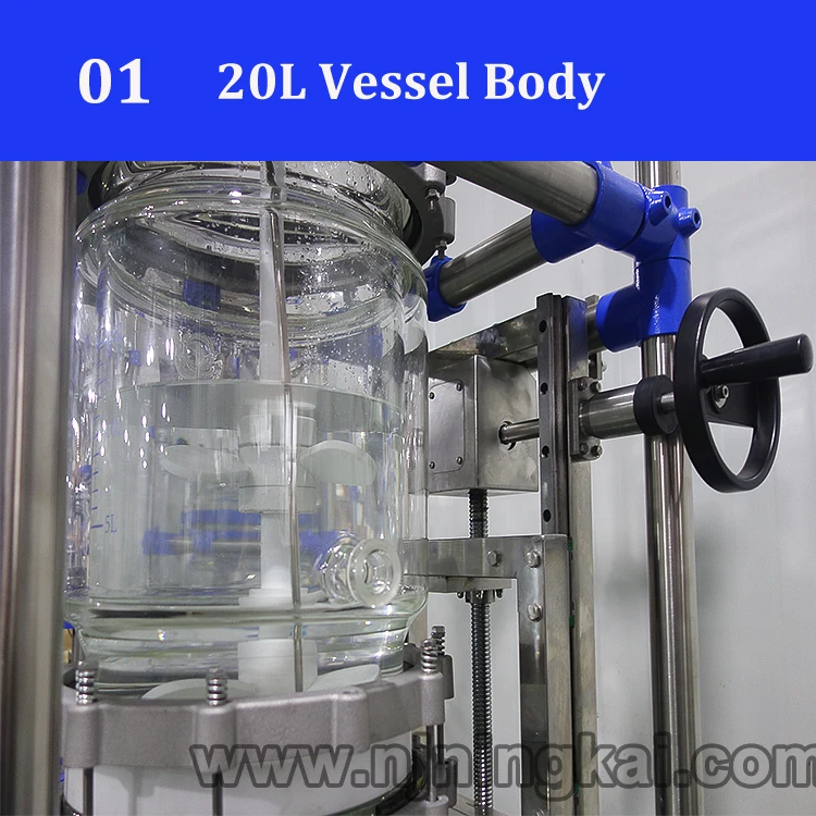 Laboratory 20 liters 50 liters bioreactor glass reactor details