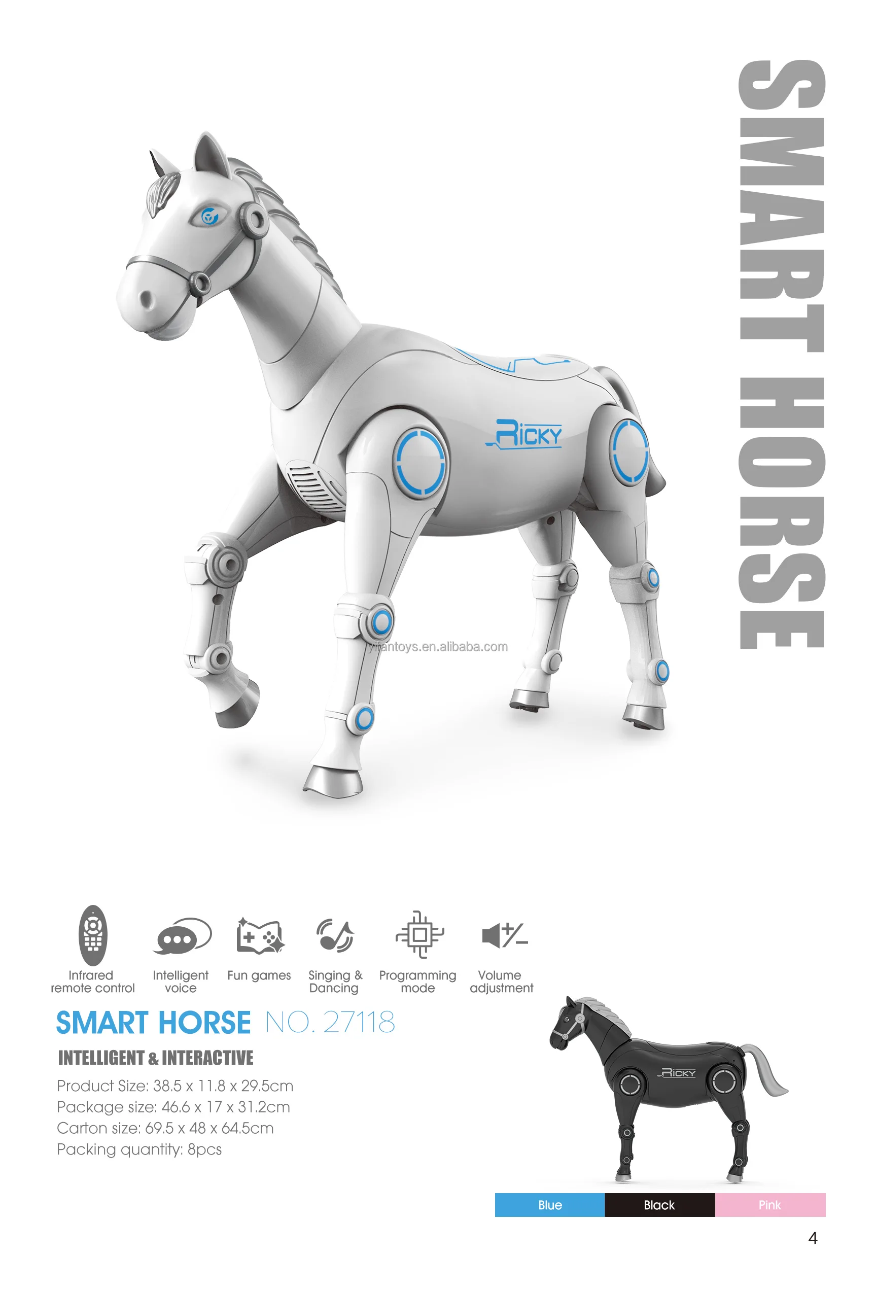 インテリジェントロボット馬のおもちゃダンスライト歌うRCスマート