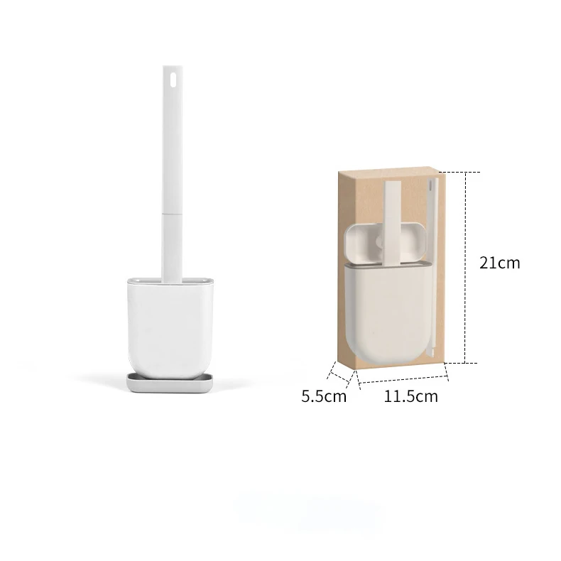 Conveniently Cleans Toilet Bowl Corners Silicone Plastic Bendable Head Wall-Mounted Floor-Standing Holder Brush Cleaning Brushes