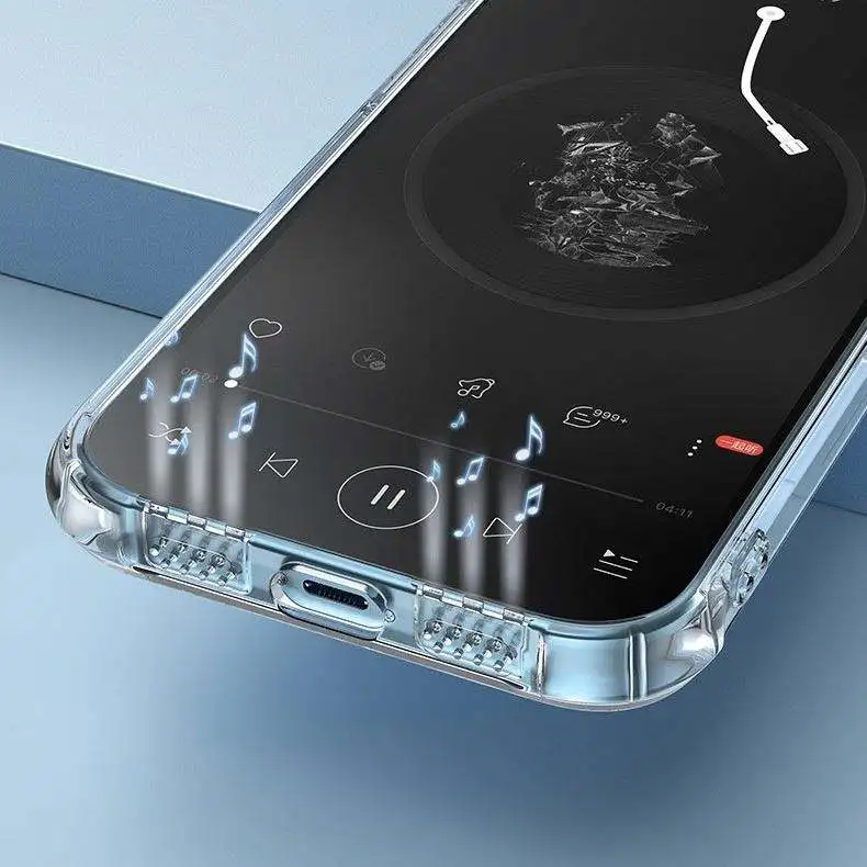 product laudtec shockproof transparent tpu phone case for iphone 17 air 16 pro max water proof clear cover mobile phone protection-3