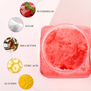 Private Label Watermelon Body Scrub Scrub Sugar Watermelon Gentle Exfoliating Soothes Claming Moisturizes Body Hand Foot Scrub