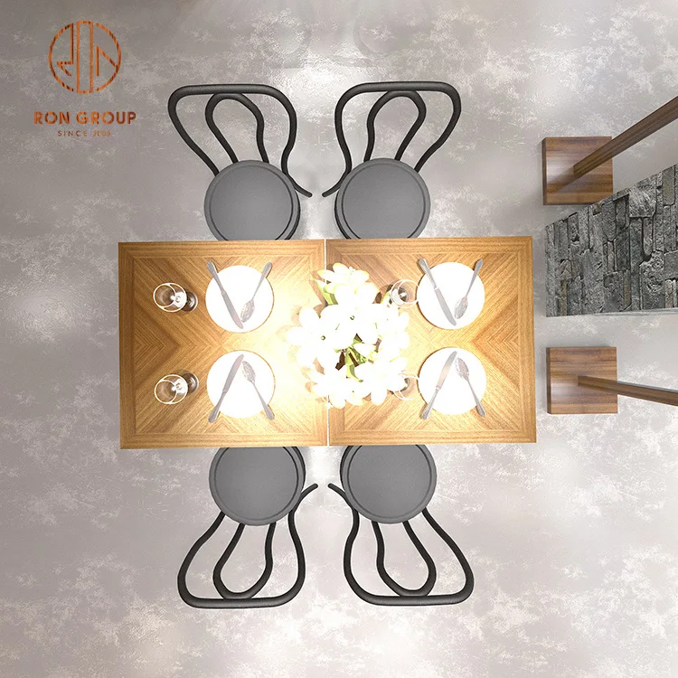 Strong Quality Morden Cheap Durable Outdoor Indoor square Round clear Texture Restaurant Mdf Dining Table