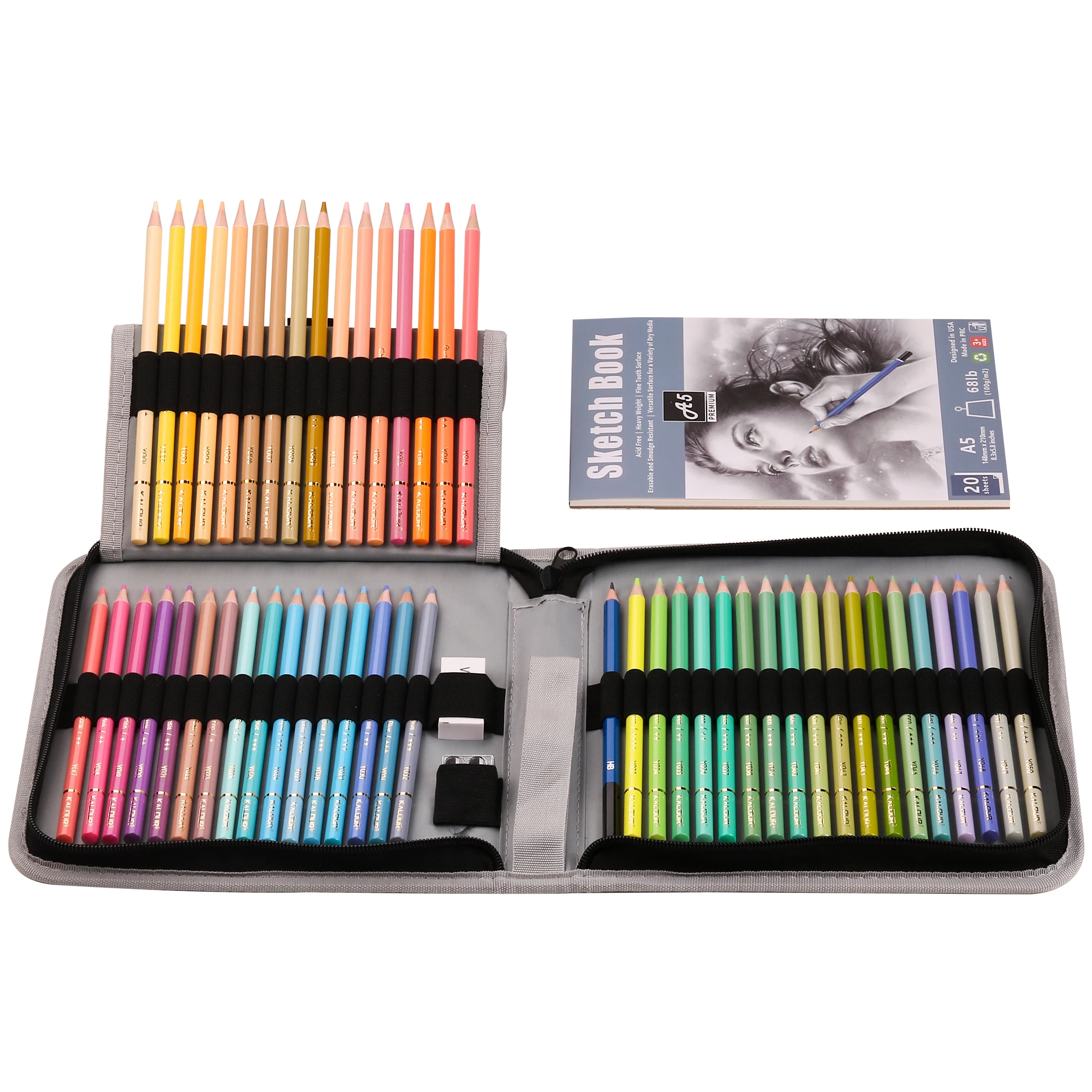 KALOUR Macaron Pastel Colored Pencils,Set of 50 Colors,Artists