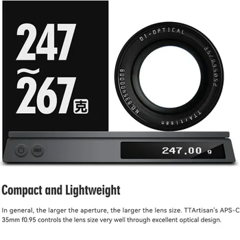 TTArtisan 35mm F0.95 APS-C Manual Fixed Camera Lens for Canon RF/M Nikon Z SONY E Fuji X Camera Camera Lens detail image