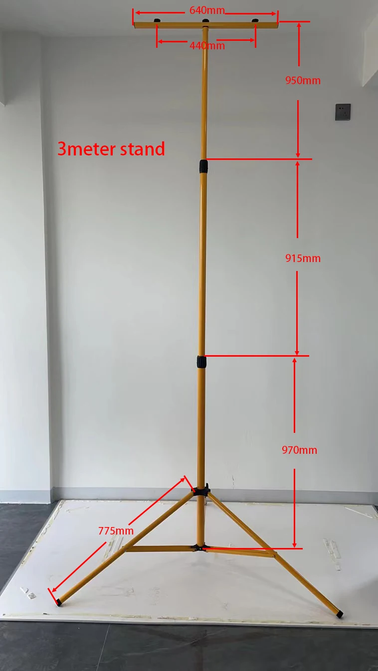 1.6M 2M 3M Yellow Metal Support Custom Black Red S Shape Type Floodlights Projector Triangle Bracket Tripod Holder Stand.