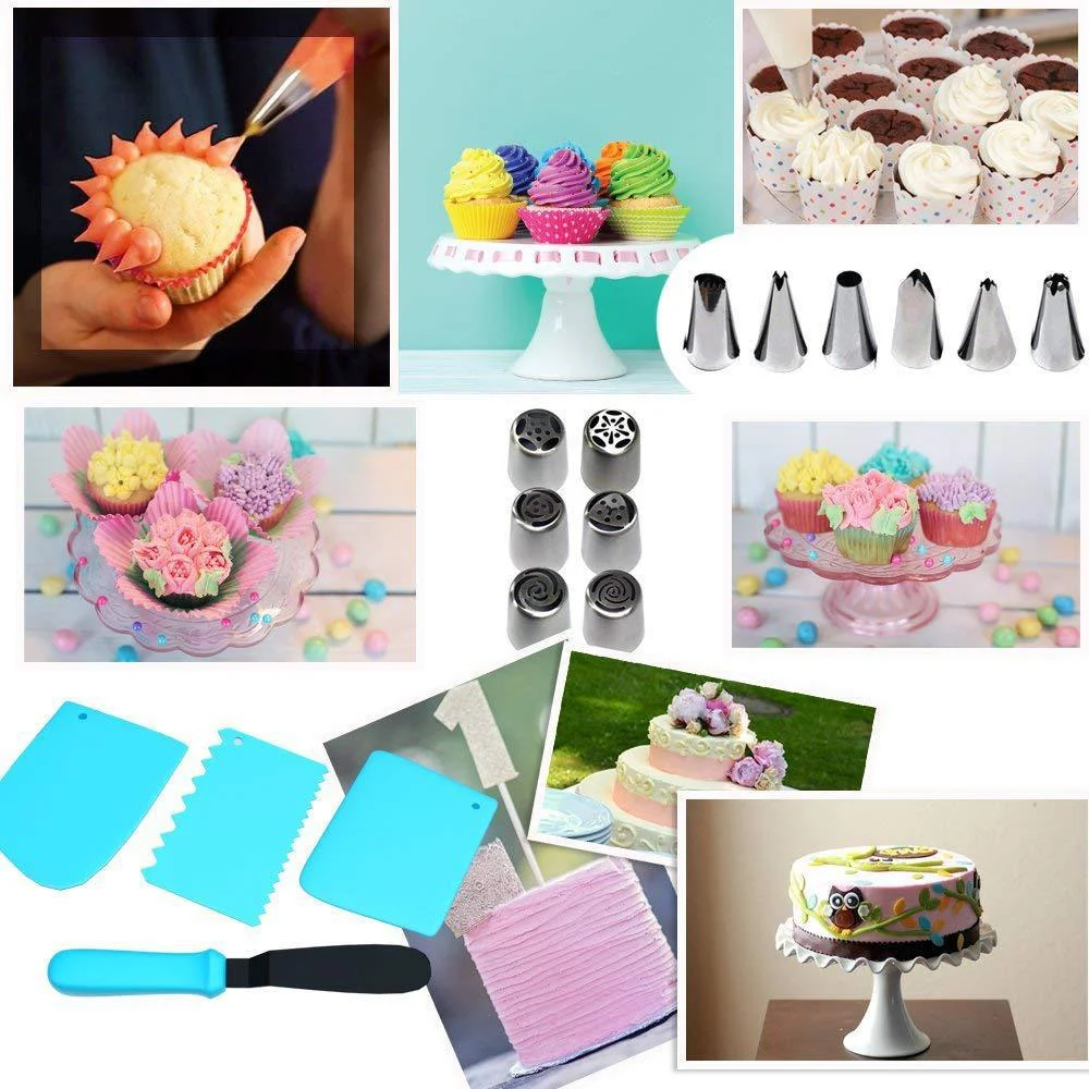 MJ bakery 97 pcs set Hot Sale plastic fondant tools set / cake decorating kit tools/rusian nozzle set