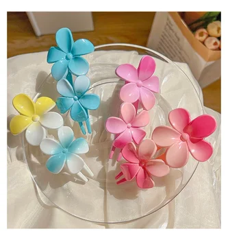 New Gradient Flower Hair Clip for Women's Summer Hair Claw Clip