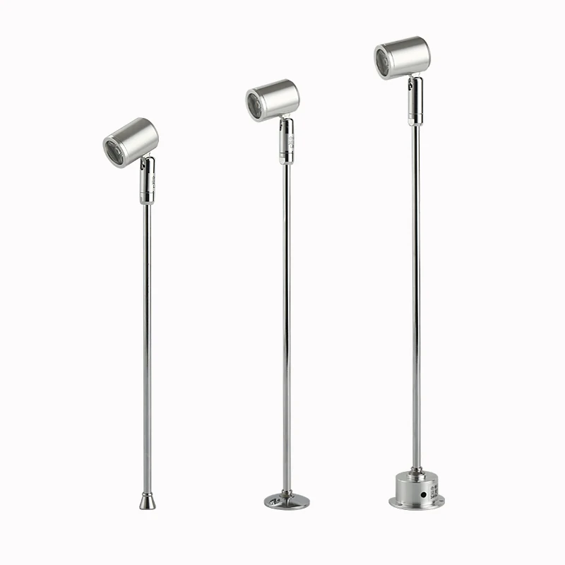 LED Light Table Desk Pole Counter Lamp Glass Pole 1w 3w 12V 6500k Jewelri Spotlight Rotating Jewellery showcase Lighting
