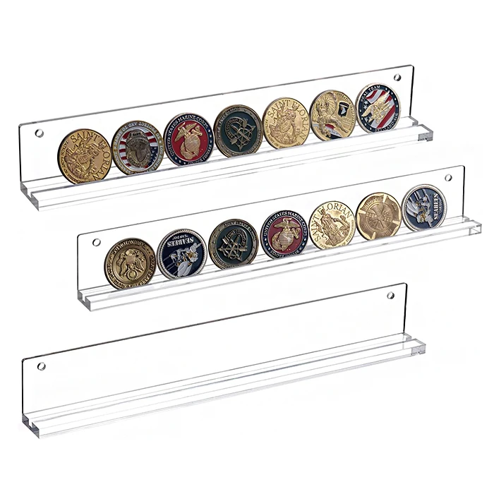 Wall Mounted Clear Acrylic Challenge Coins Display Holder For Home ...