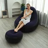 Bleu foncé (canapé + repose-pieds + pompe à pied)