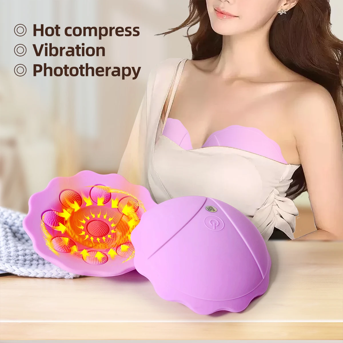 electric vibrating breast enhancer enlargement massager Electric breast enlarger enlargement relax massage machine Health care  beauty Grow big breast women Vibrating massage bra device Plug Type: US  Plug main image 1