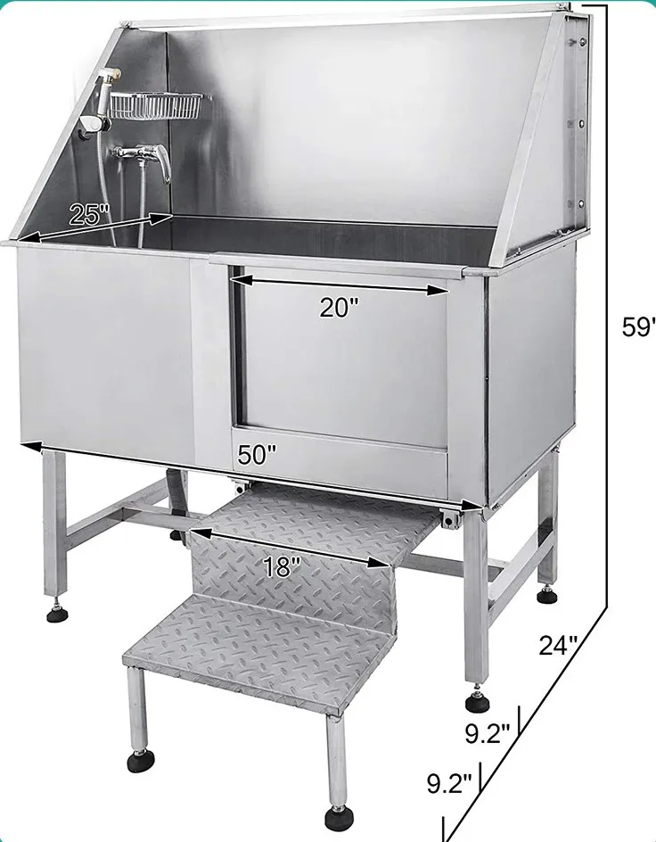 Stainless Steel 304 Professional Durable Pet Dog Spa Bathtub Bubble