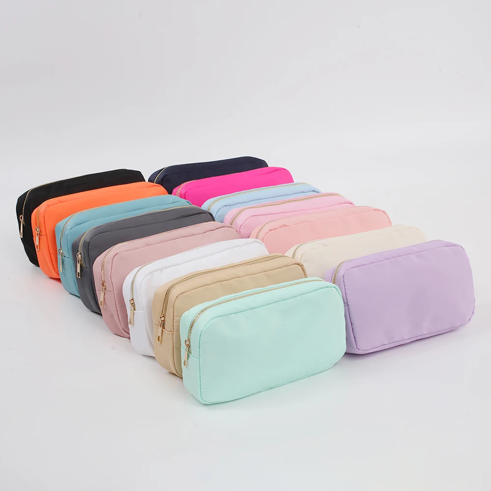 Stock Hot Pink S M L XL PCS No MOQ Nylon Large Makeup Organizer Bag  Travel Train Case DIY Patches Gift Makeup Storage Case