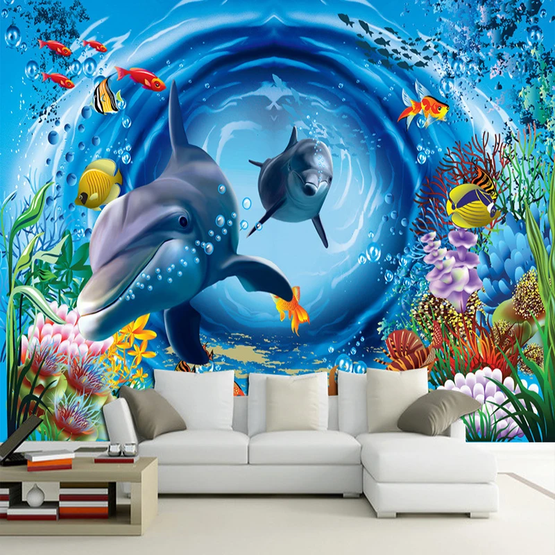 Poster Geant Mural Papier peint 3D Ocean Underwater World, 352 * 250cm  Tableaux Muraux Photo Décoration Murale Salon Chambre