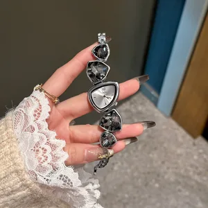 GEDI Bracelet Watch Crystal Irregular Strap Unique Design High End Luxury Fashion Ladies Wristwatch Jewelry Stainless Steel