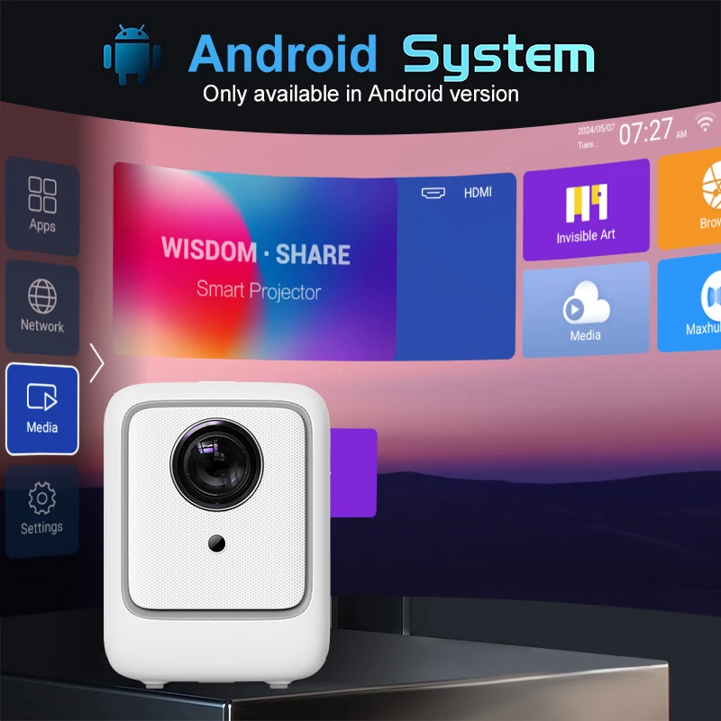 Rigal B1 Smart Data Show Portable Projector Android Mini bluetooth Tv Led Mobile Phone Portable  Projector for Phone