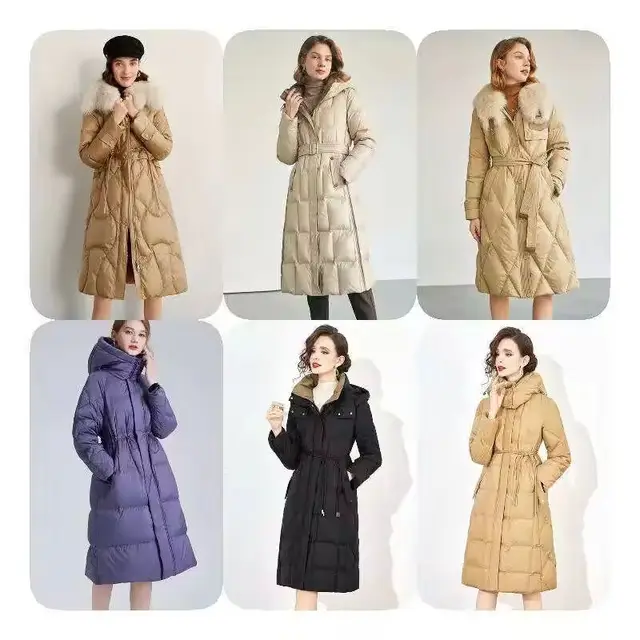 2024 new winter fashion mid-length casual thickened down cotton women's hooded jacket
