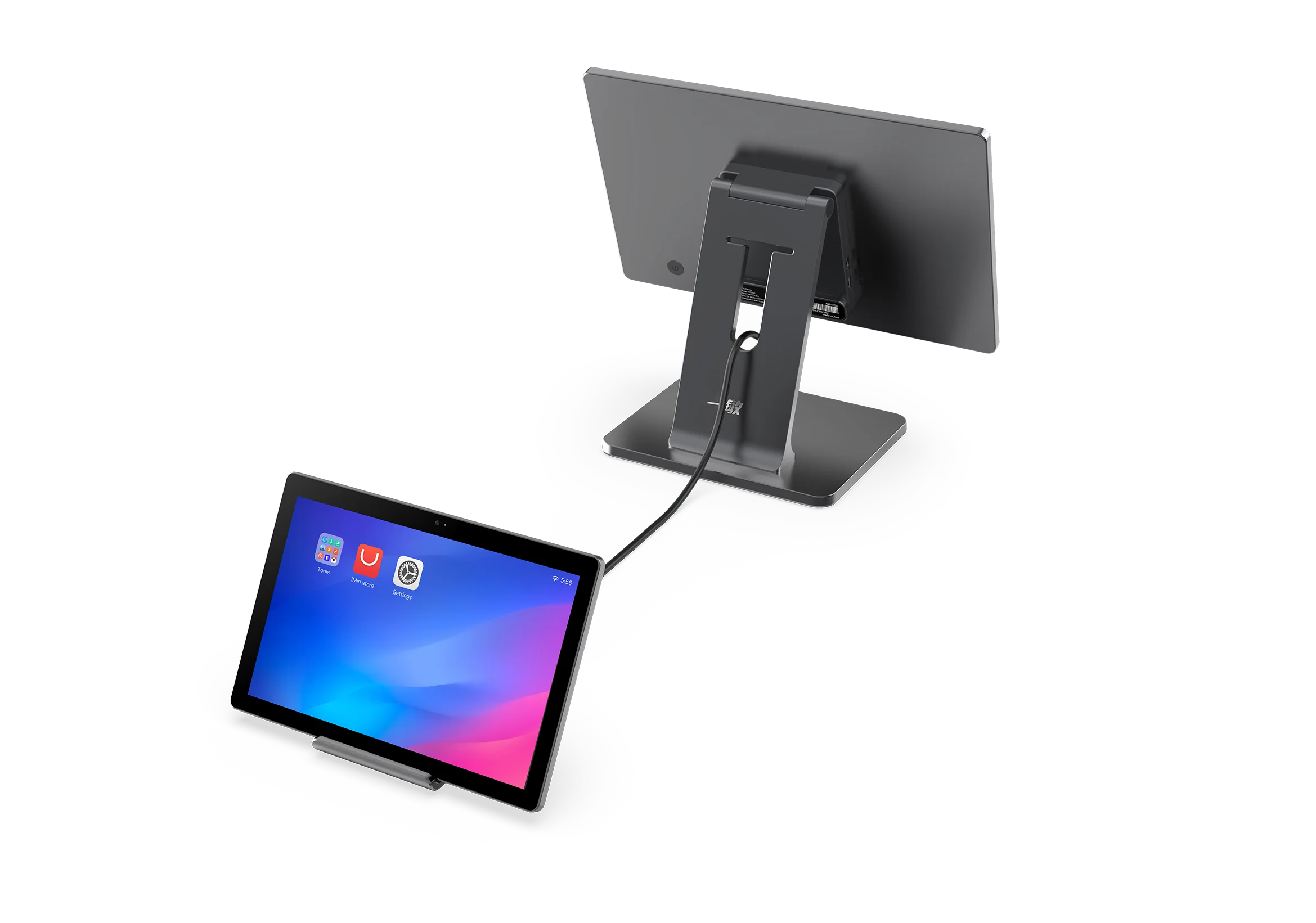 Win/arm Android POS 15.6+10.1 Inch Touch Double Screens Machine