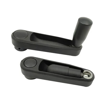 Black Plastic Nylon Folding Crank Handles For Machine Tool With Round ...