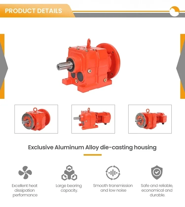 1/6 R Series Gearbox R Series Inline Helical Gearbox / Gear Motor R137 ...