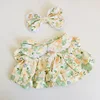 Green floral princess dress hair clip