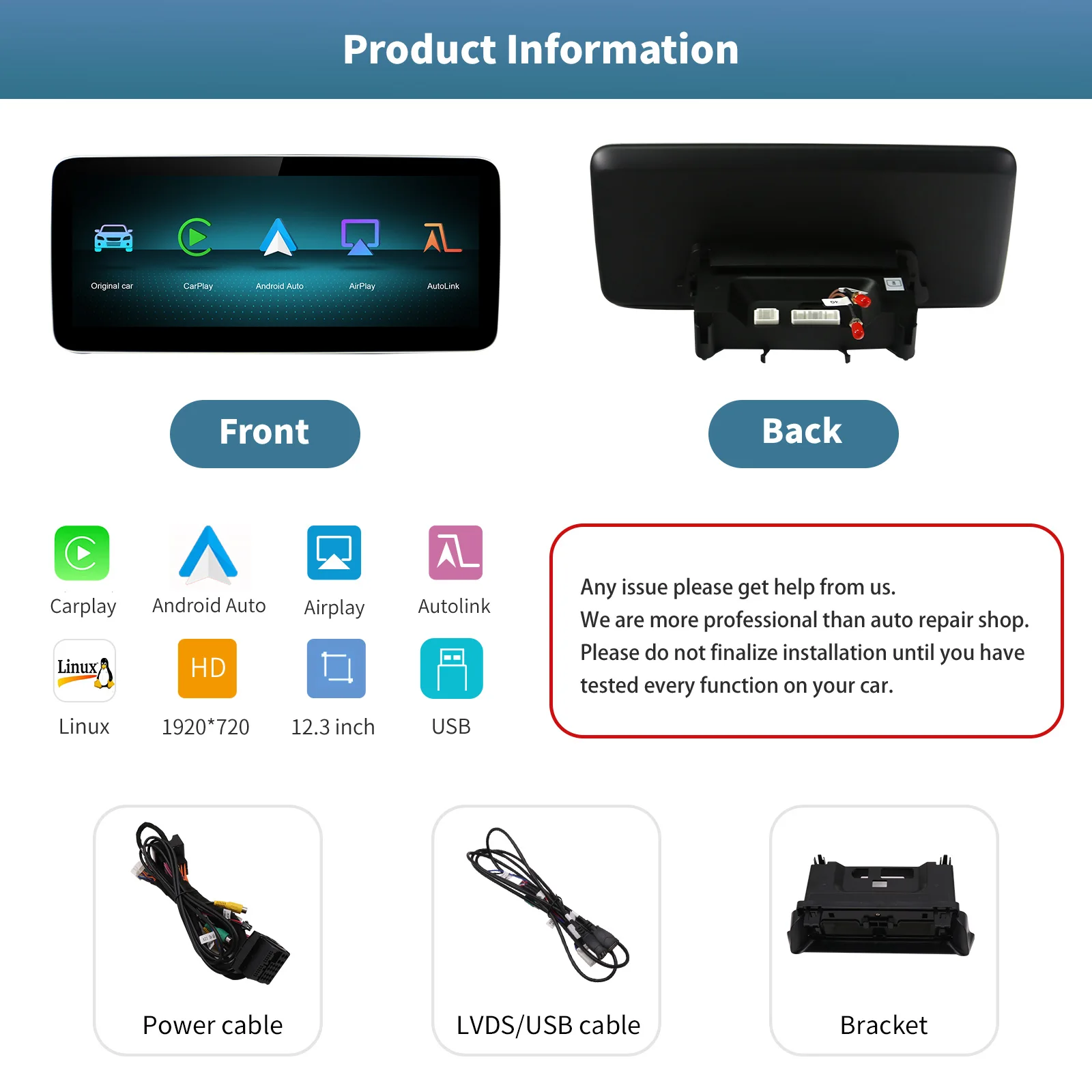 Wireless Carplay Linux Screen Upgrade for Mercedes Benz NTG4.5 W212 C207 X204 W246 Android Auto Navigation Support Rear Camera