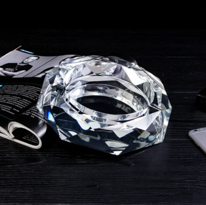 Роскошная стеклянная пепельница, цветная пепельница с кристаллами, пепельница