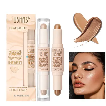 Hot Selling 2 in 1 Double Ended Highlight Concealer Stick Natural Shimmer Glowing Makeup Highlighting Powder Cosmetics Wholesale