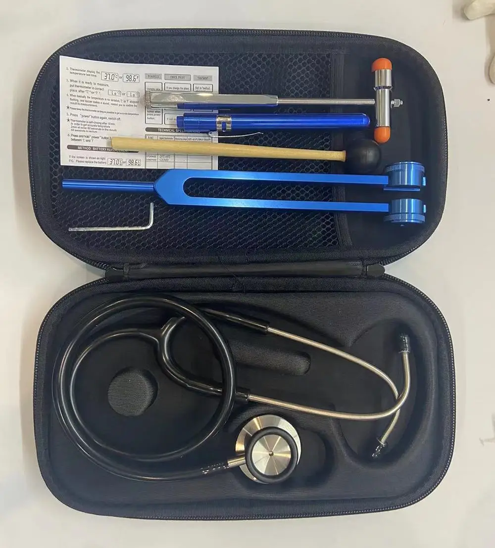 Medical Portable Stethoscope Otoscope Tuning Fork Kit Professional Ear