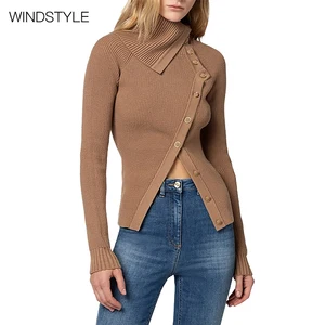 Designer Knitted Cardigan Irregular Slimming Pullover Floral Decoration Casual Sweet Style Long Short for Autumn Season