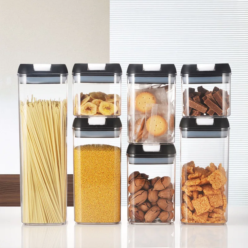 Buy Wholesale China Kitchen Condiment Container Set Clear Acrylic Airtight  Seal Container With Lid Food Storage Jar & Kitchen Food Storage Container  at USD 8.92