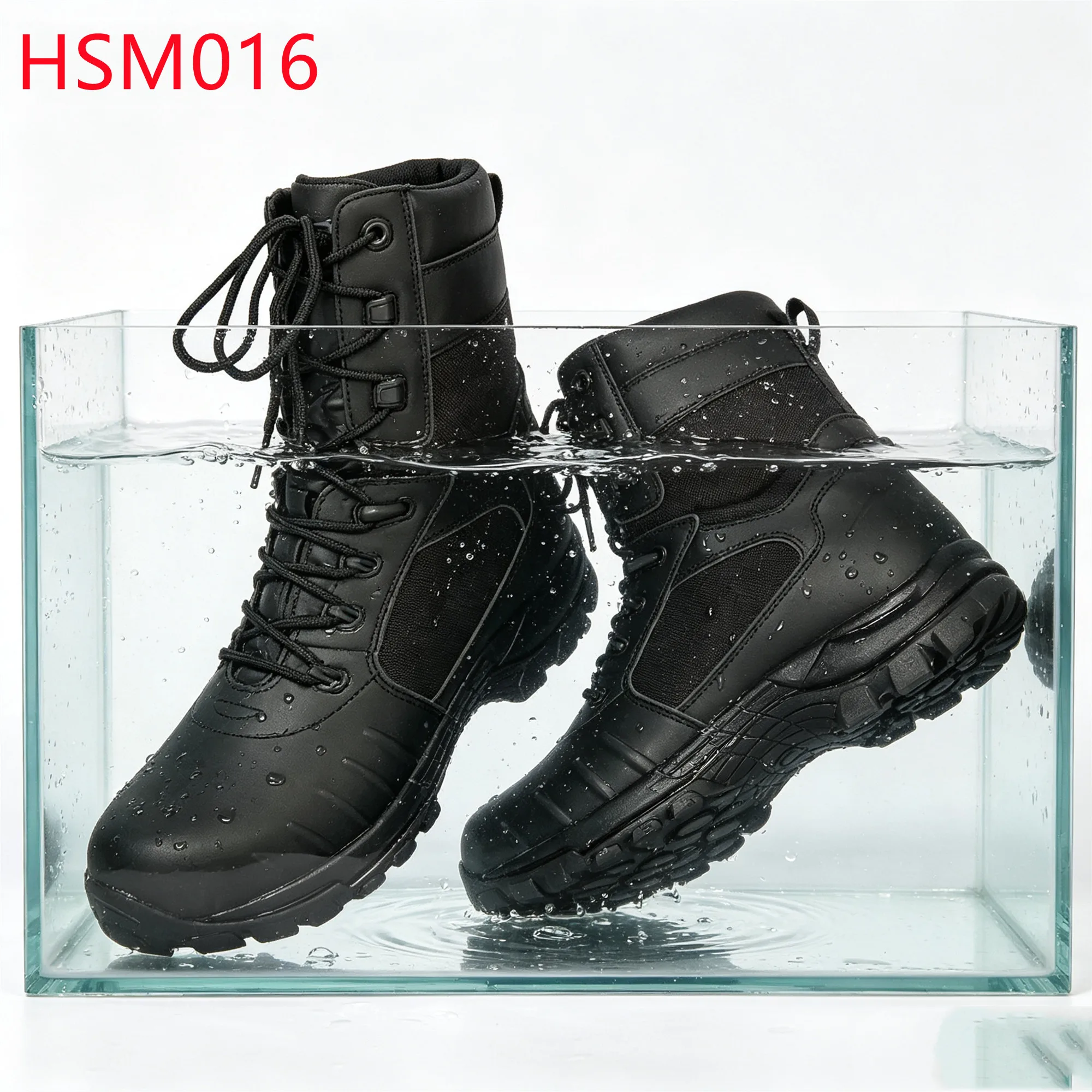 HY,Varied Terrain Support System Combat Boots with Waterproof Sock Absorb Impact Sole Hua Singh Tactical Boots for Retail HSM016