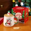 Boîte couleur individuelle pour tasse avec couvercle en bois - Style bonhomme de neige c