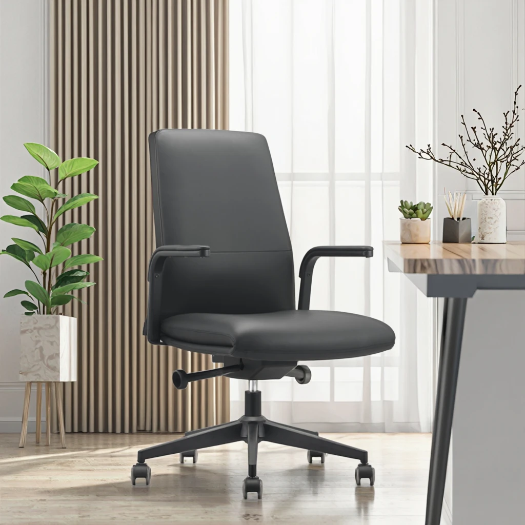 Economy Modern Ergonomic Leather Executive Office Task Chair with Adjustable Height for Home Use 6
