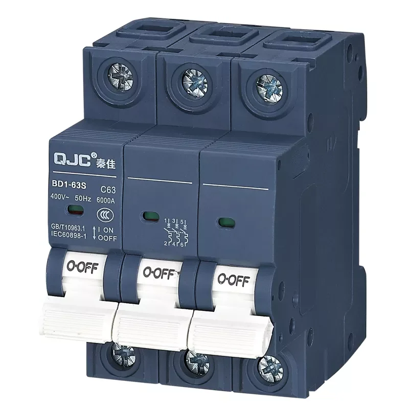 QJC 1P MCB  Mini Circuit Breaker 63A 6KA AC 230V/415V DC Can Be Customized 36 Amp Mcb Breaker