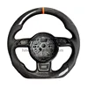 Black leather+carbon fiber+Tricolor return mark+red stitching