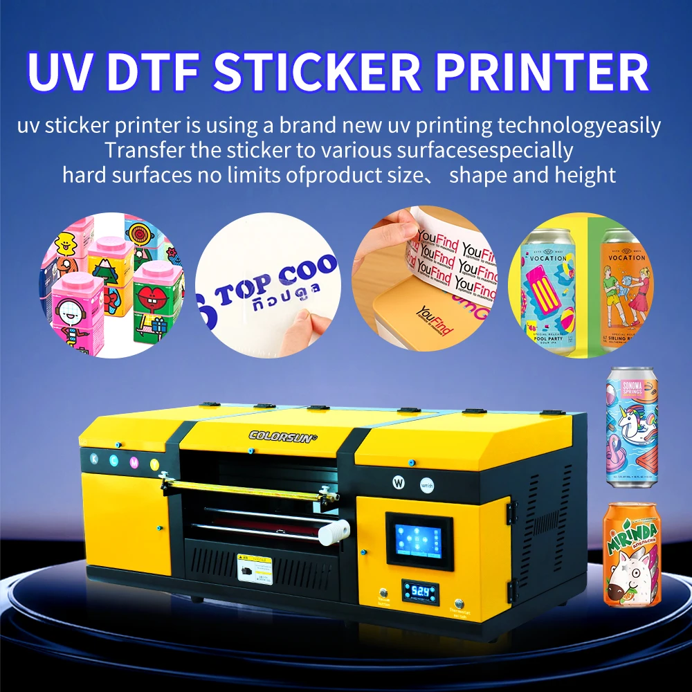 Colorsun Uv Dtf Sticker Printer 2pcs Xp600 A3 Uv Flatbed Printer Bottle ...