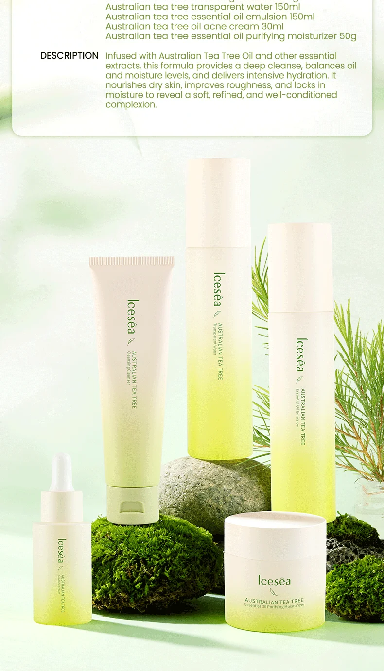 Icesea Australian Tea Tree Acne Solution Set - Daily Oil-Reducing Skincare Kit for Teen & Adult Acne, Clear Skin Essentials(pic10)