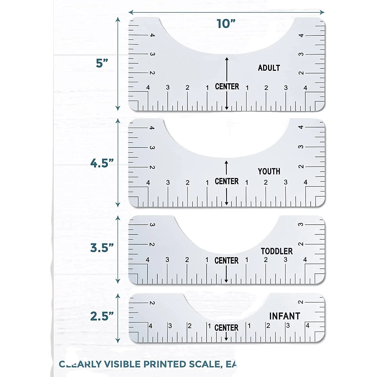 Линейка для футболок, 4 шт., инструмент для выравнивания для винила, Htv, теплопередачи винила